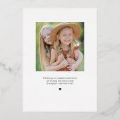 うれしそうなハートフォイルホリデーカード編集可能カラー 箔招待状 (裏面)