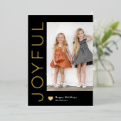 うれしそうなハートフォイルホリデーカード編集可能カラー 箔招待状 (立ち正面)