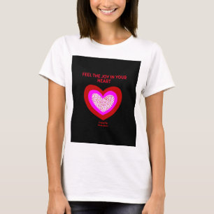 うれしそうなハート女子ホワイト基本Tシャツ Tシャツ