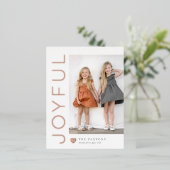 うれしそうなハート編集可能カラーフォイルホリデーハガキ 箔シーズンポストカード (立ち正面)