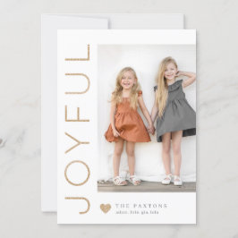 うれしそうなハート編集可能カラーホリデーフォトカード シーズンカード