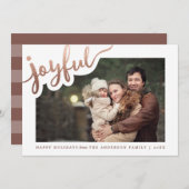 うれしそうなバラゴールドフォイル |ハッピーホリデーズフォトカード シーズンカード (正面/裏面)