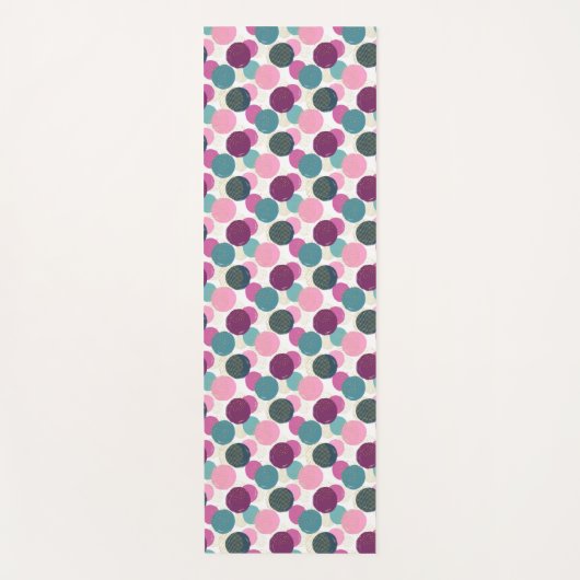 うれしそうなバランス：水玉模様 ヨガマット (正面)