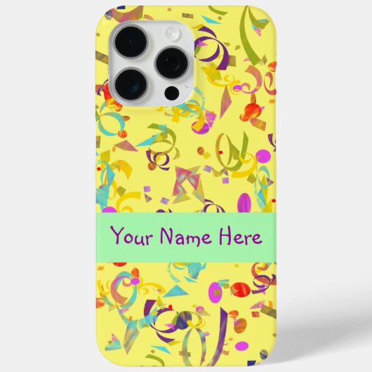 うれしそうなパーティー色紙吹雪が黄色の上にトス Case-Mate iPhoneケース (裏面)