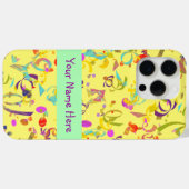 うれしそうなパーティー色紙吹雪が黄色の上にトス Case-Mate iPhoneケース (裏面 (横))
