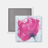 うれしそうなピンクの花磁石 マグネット (正面/裏面)