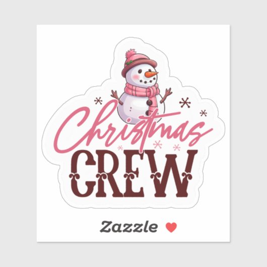 うれしそうなピンクの雪だるまシール シール (シート)