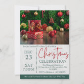 うれしそうなフェスティバルクリスマスお祝いホリデー 招待状 (正面)