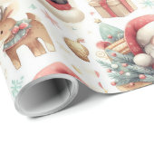 うれしそうなフェスティバルクリスマスラッピング紙 ラッピングペーパー (ロールコーナー)