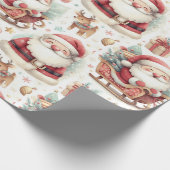 うれしそうなフェスティバルクリスマスラッピング紙 ラッピングペーパー (角)