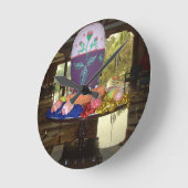 うれしそうなフェスティバルスプリングタイムイースターカラフルエッグアート ラウンド壁時計 (傾斜)