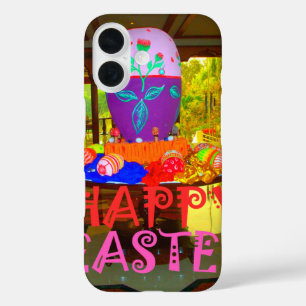 うれしそうなフェスティバルスプリングタイムイースターカラフルエッグアート iPhone 16ケース