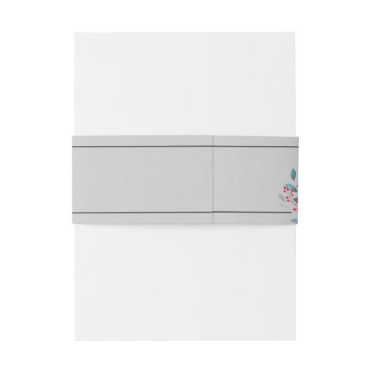 うれしそうなフローラオレンジとティール（緑がかった色）結婚ズ 招待状ベリーバンド (裏面例)