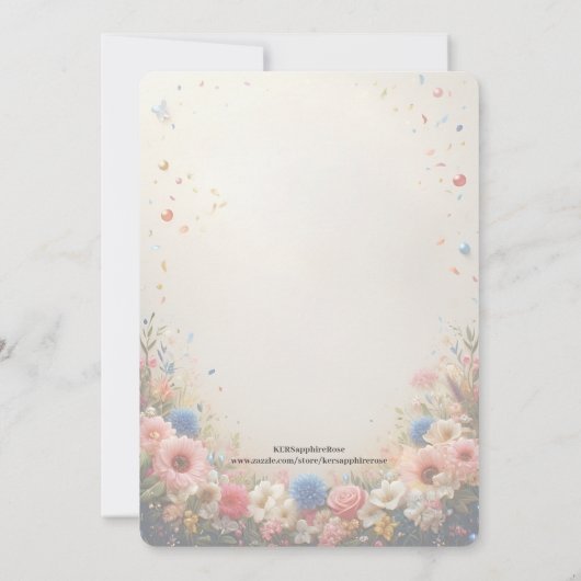 うれしそうなフローラ卒業パーティー招待状 招待状 (裏面)