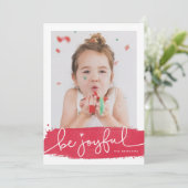 うれしそうなブラシストロークホリデーフォトカード シーズンカード (スタンド正面)