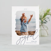 うれしそうなブラシ仕上げ署名 |フォトシルバー 箔シーズンカード (立ち正面)