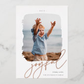 うれしそうなブラシ仕上げ署名 |フォトバラ金ゴールド 箔シーズンカード (正面)