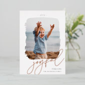 うれしそうなブラシ仕上げ署名 |フォトバラ金ゴールド 箔シーズンカード (立ち正面)