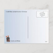 うれしそうなブラックラブラドールリトリエバークリスマスポストカード シーズンポストカード (裏面)