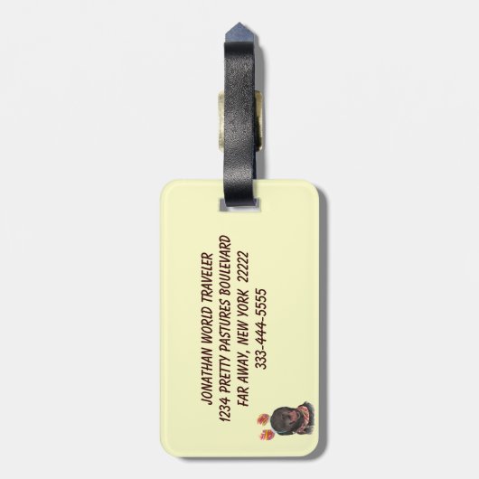 うれしそうなブラックラブラドールリトリエバードッグラゲージタグ ラゲッジタグ (裏面縦)