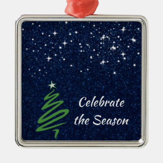 うれしそうなブルー夕べ メタルオーナメント (正面)