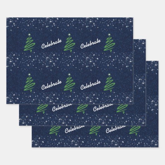 うれしそうなブルー夕べ ラッピングペーパーシート (セット)