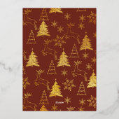 うれしそうなポートレートフォトレッドと金ゴールド 箔シーズンカード (裏面)