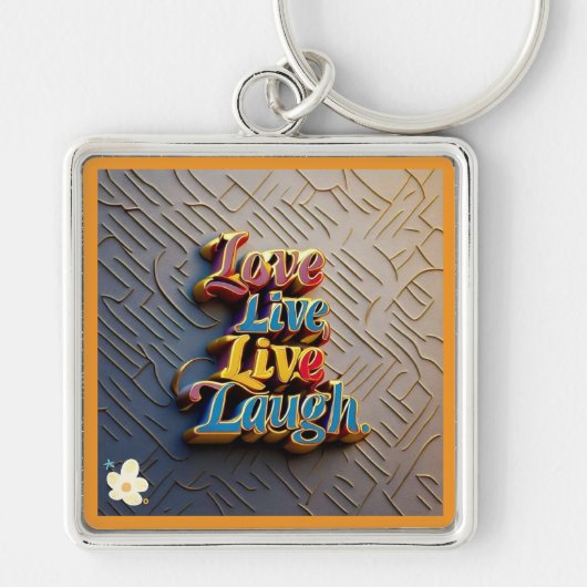 「うれしそうなリビングルームにインスピレーション」 キーホルダー (正面)