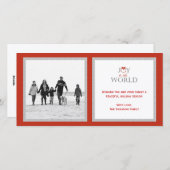 うれしそうなリースクリスマス/ホリデーフォトカード シーズンカード (正面/裏面)