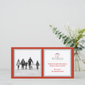 うれしそうなリースクリスマス/ホリデーフォトカード シーズンカード (スタンド正面)