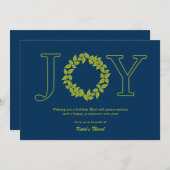 うれしそうなリースビジネスホリデー/クリスマスカード シーズンカード (正面/裏面)