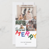 うれしそうなレタリングホリデーフォトカード シーズンカード (正面)
