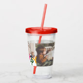 うれしそうなレタリングホリデーフォトコラージュ アクリルタンブラー (裏面)