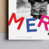 うれしそうなレタリング光沢のあるシルバーフォト 箔シーズンカード