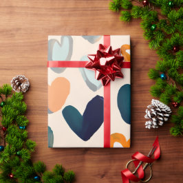 うれしそうな元気なハート ラッピングペーパー