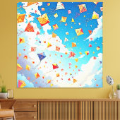 うれしそうな凧が高く舞う キャンバスプリント (インサイチュ (リビング))