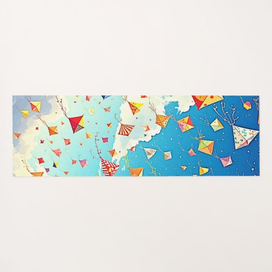 うれしそうな凧が高く舞う ヨガマット (裏面(横))