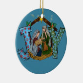 うれしそうな出生クリスマスの飾り セラミックオーナメント (右)