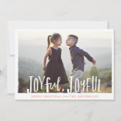 うれしそうな喜びの手で手紙を書いたクリスマスカード シーズンカード (正面)