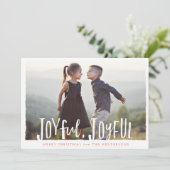 うれしそうな喜びの手で手紙を書いたクリスマスカード シーズンカード (スタンド正面)