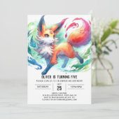 うれしそうな子どもキツネ誕生日 招待状 (スタンド正面)