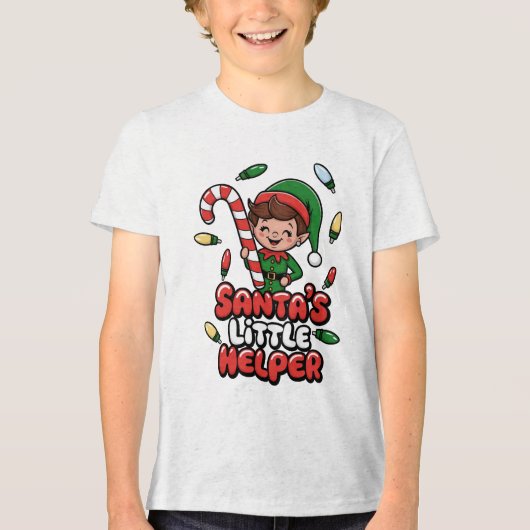 うれしそうな小妖精や小人 トライブレンドTシャツ (正面)
