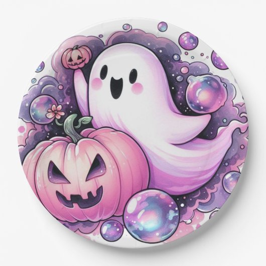 うれしそうな幽霊 ペーパープレート (正面)