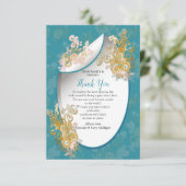 うれしそうな抽象芸術ピンク、スカイブルー – ピンク色の花 出欠カード (スタンド正面)