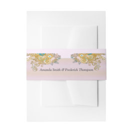 うれしそうな抽象芸術ピンク、スカイブルー – ピンク色の花 招待状ベリーバンド