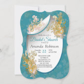 うれしそうな抽象芸術ピンク、スカイブルー – ピンク色の花 招待状 (正面)