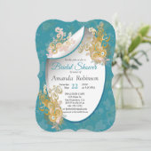 うれしそうな抽象芸術ピンク、スカイブルー – ピンク色の花 招待状 (スタンド正面)