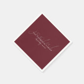 うれしそうな文字オーバーレイ名クリスマスブルゴーニュ スタンダードカクテルナプキン (角)