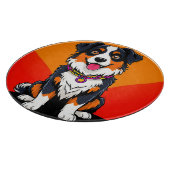 うれしそうな漫画の犬イラストレーション カッティングボード (角)