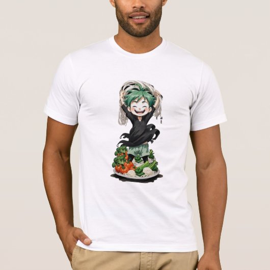 うれしそうな漫画のTシャツ。 Tシャツ (正面)